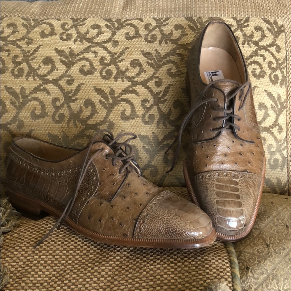 Moreschi Italian ostrich and alligator shoes